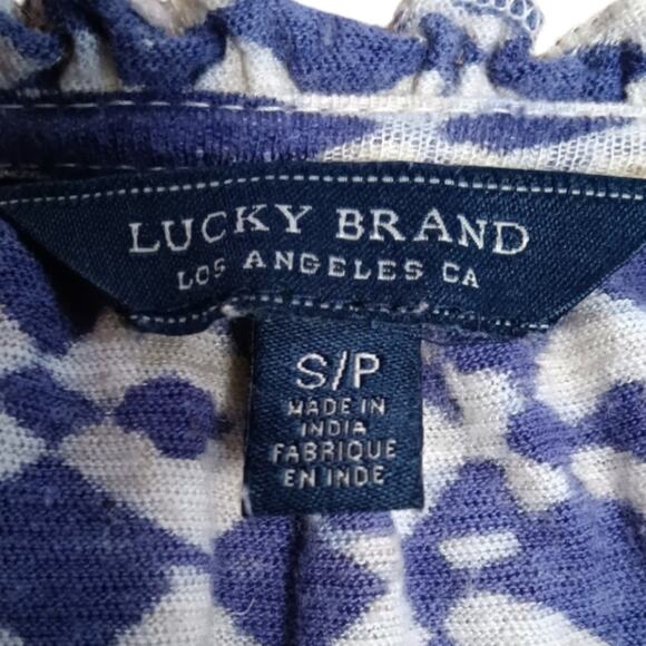 Lucky Brand Mediterranean Geometric Print Peasant Blouse 64647 size S - Picture 2 of 4